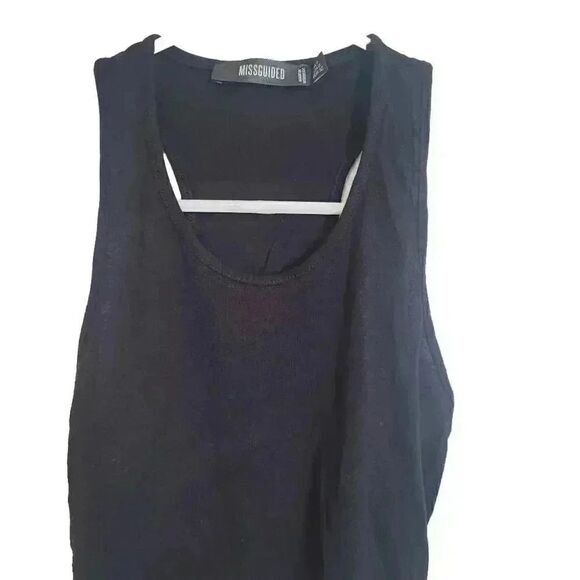 Missguided Women's Black Viscose/Spandex Scoop Neck Racerback Tank Top - Picture 3 of 8